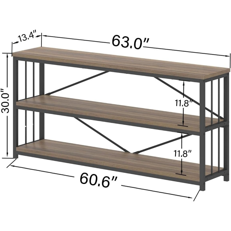 63" Rustic Oak Console Table