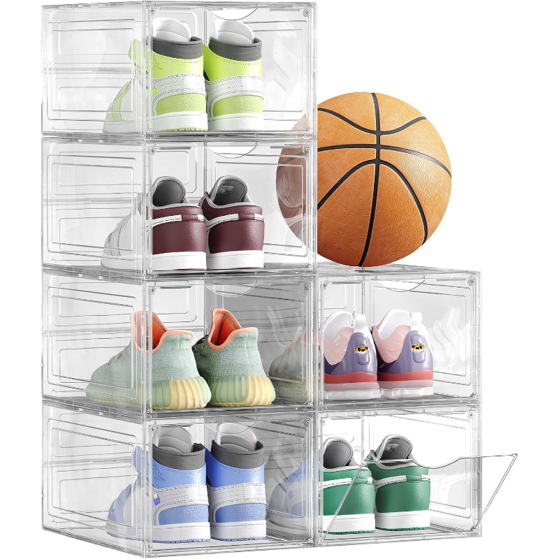 Clear Shoe Boxes, 6 Pack