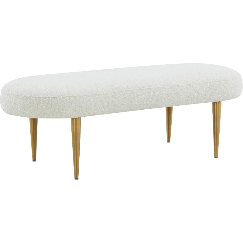 Corinna Oval Ivory Boucle Gold Bench