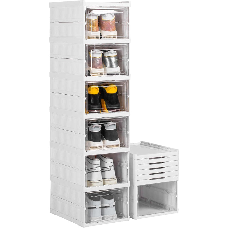 6-Tier Foldable Clear Shoe Storage Box