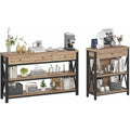 Rustic Oak Console Table & Bookshelf