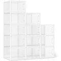 Clear Stackable Foldable Shoe Boxes,12-Pack