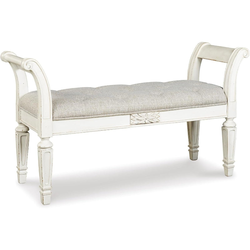 by Ashley Realyn Antique White Bench