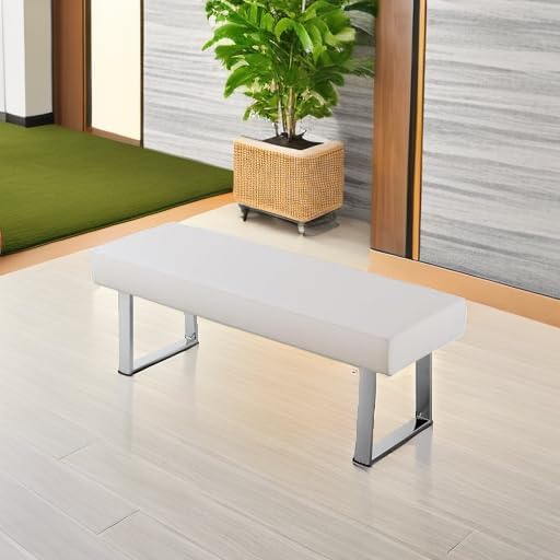 45.3" PU Leather Bench with Metal Legs