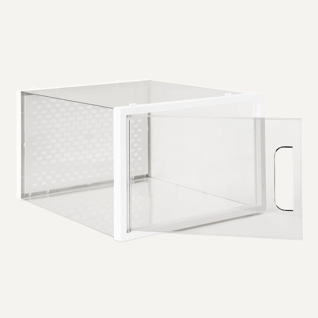 Clear Stackable Foldable Shoe Boxes,12-Pack