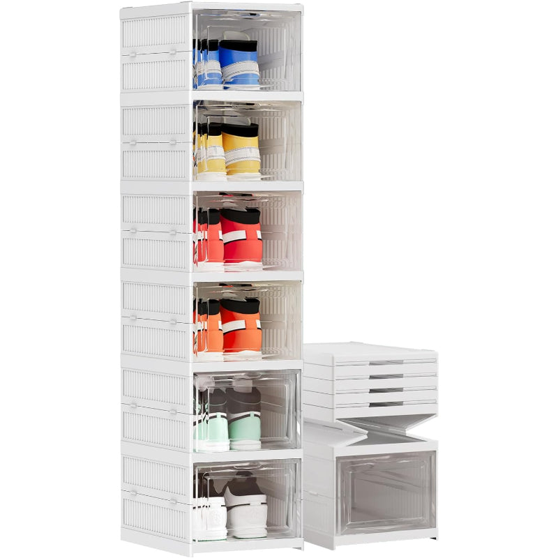 6-Tier Foldable Stackable Shoe Storage Boxes