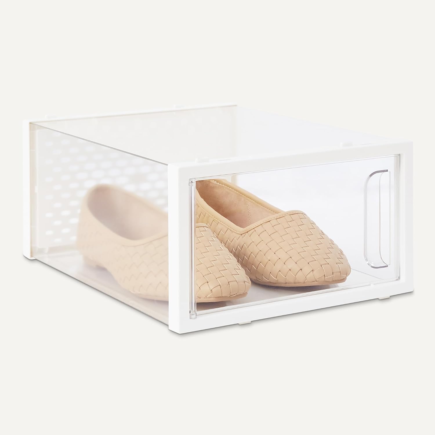 Clear Stackable Foldable Small Shoe Boxes,12-Pack