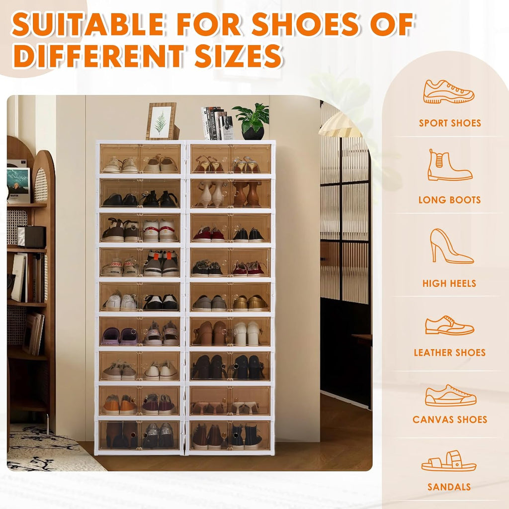Foldable Shoe Cabinet with Doors