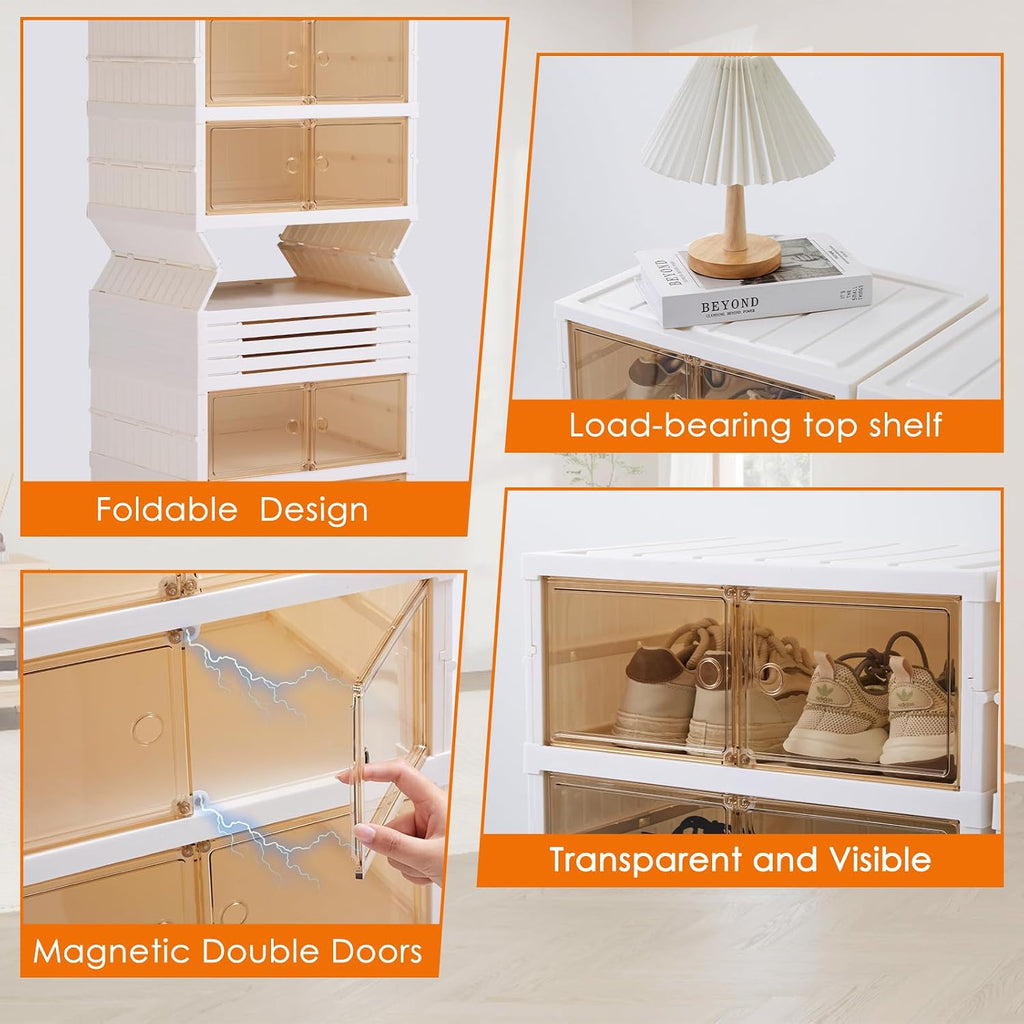 Foldable Shoe Cabinet with Doors