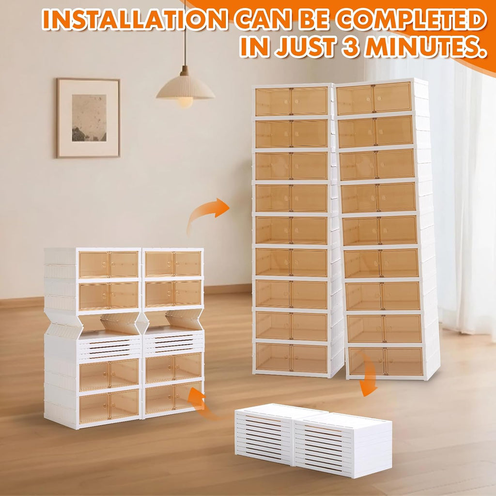 Foldable Shoe Cabinet with Doors