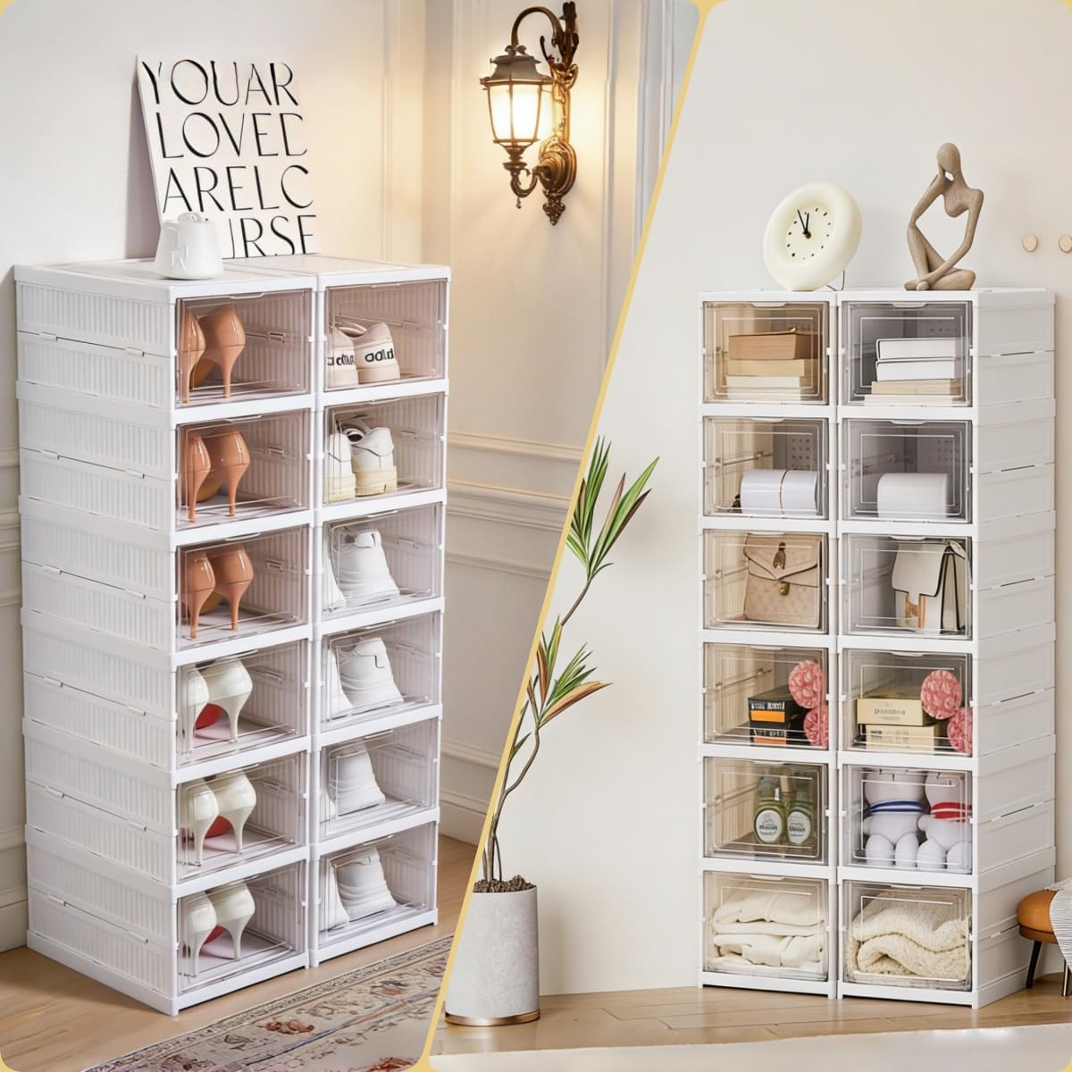 6-Tier Foldable Clear Shoe Storage Box