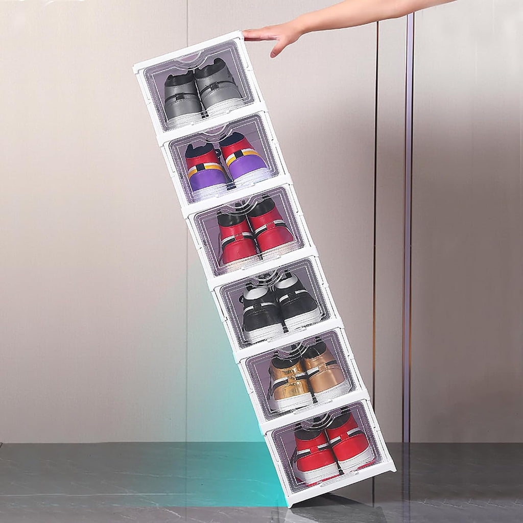 6-Tier Clear Foldable Shoe Rack