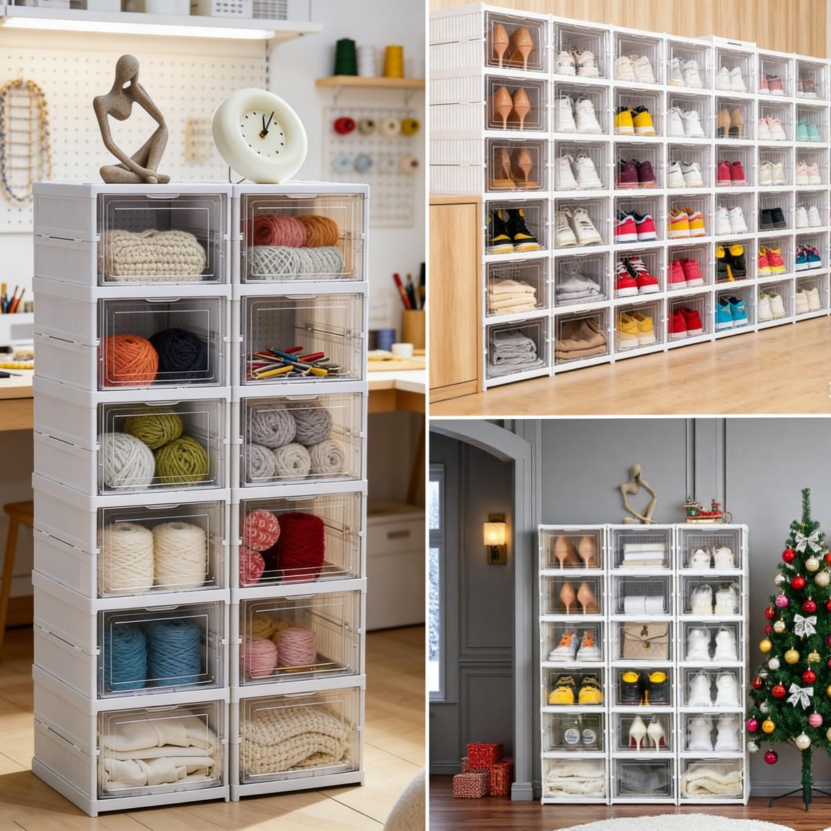 6-Tier Foldable Clear Shoe Storage Box