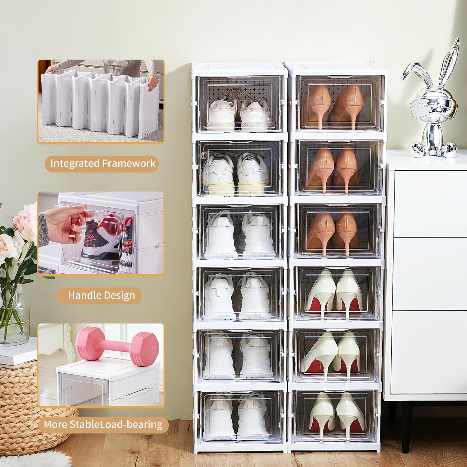 6-Tier Foldable Clear Shoe Storage Box