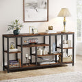 70.9" Rustic Brown 3-Tier Console Table