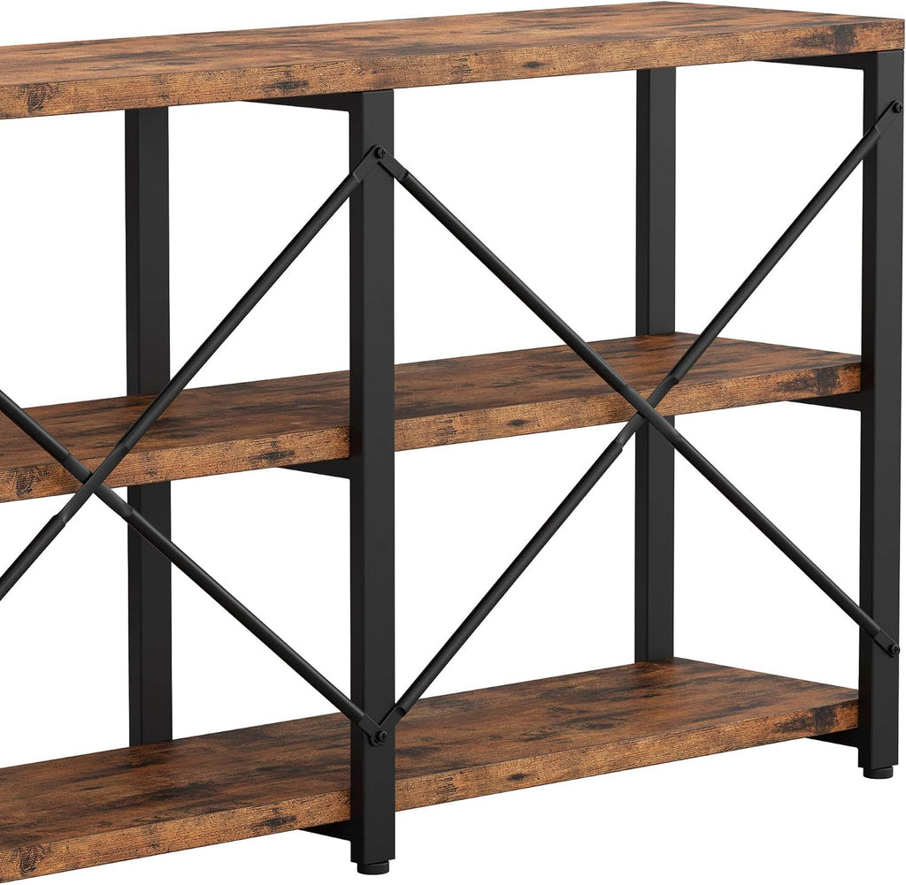 70.8" Vintage Brown 3-Tier Console Table