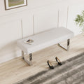 45.3" PU Leather Bench with Metal Legs
