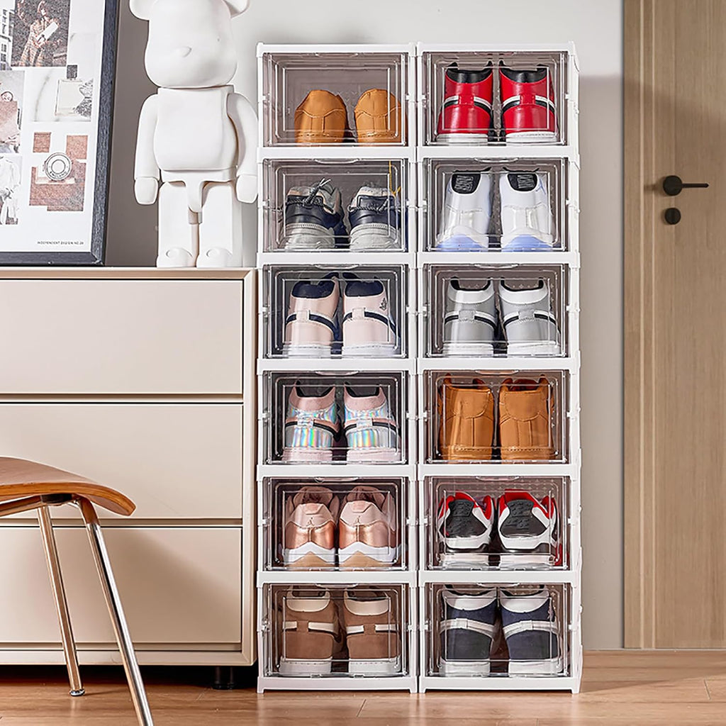 6-Tier Clear Foldable Shoe Rack