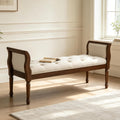 Knight Home Beige Curved Arm Upholstered Bench