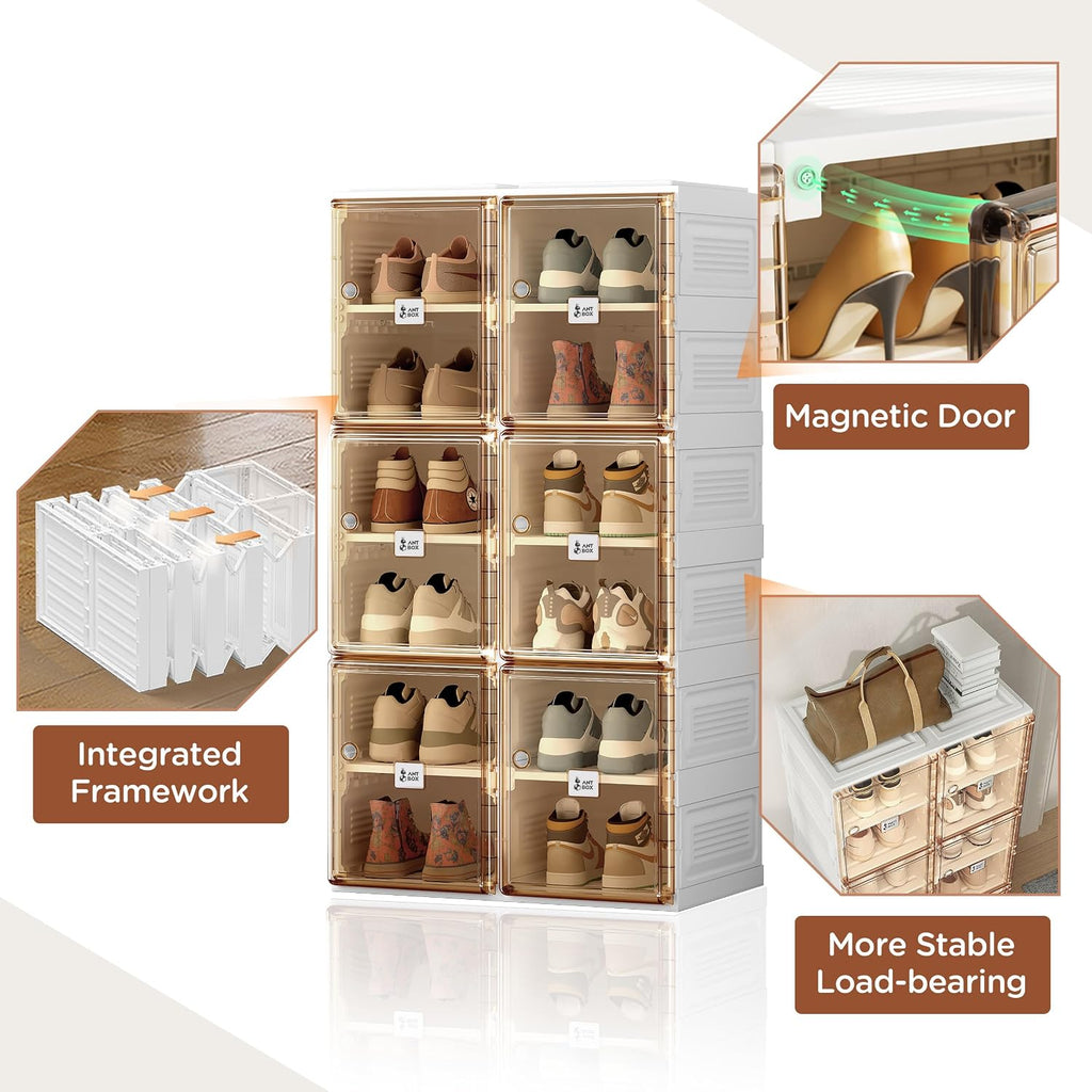 6-Layer Magnetic Clear Door Shoe Organizer