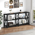 63" Black Oak Console Table