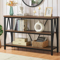 47" Brown 3-Tier Entryway Console Table