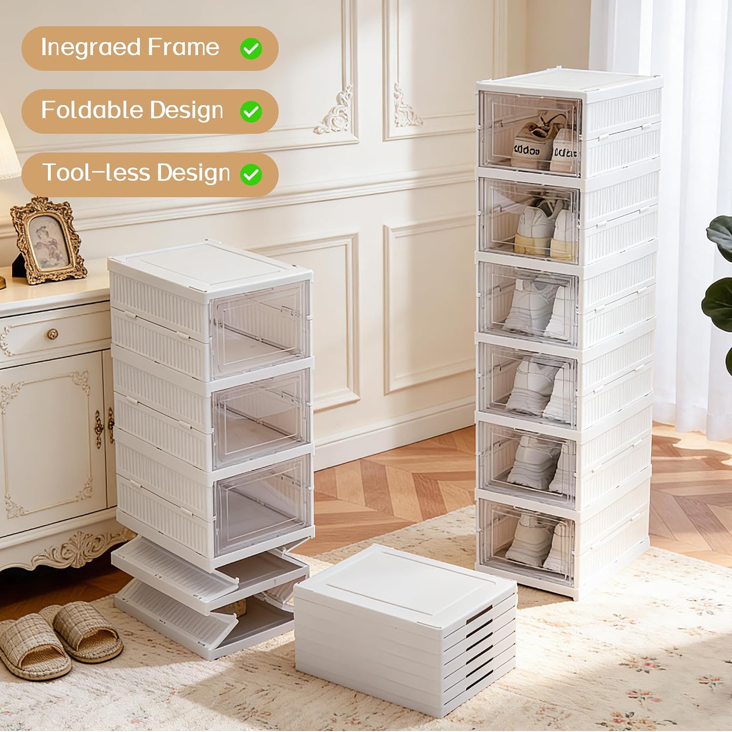 6-Tier Foldable Clear Shoe Storage Box