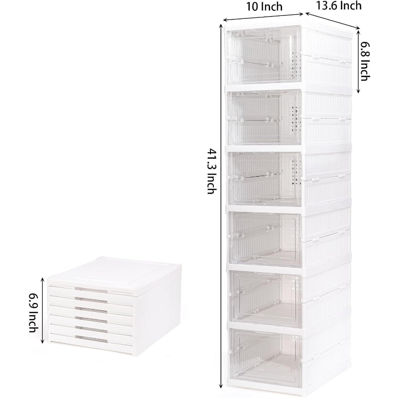 6-Tier Clear Foldable Shoe Rack