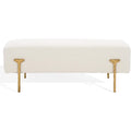 Ivory Boucle Brass Bench