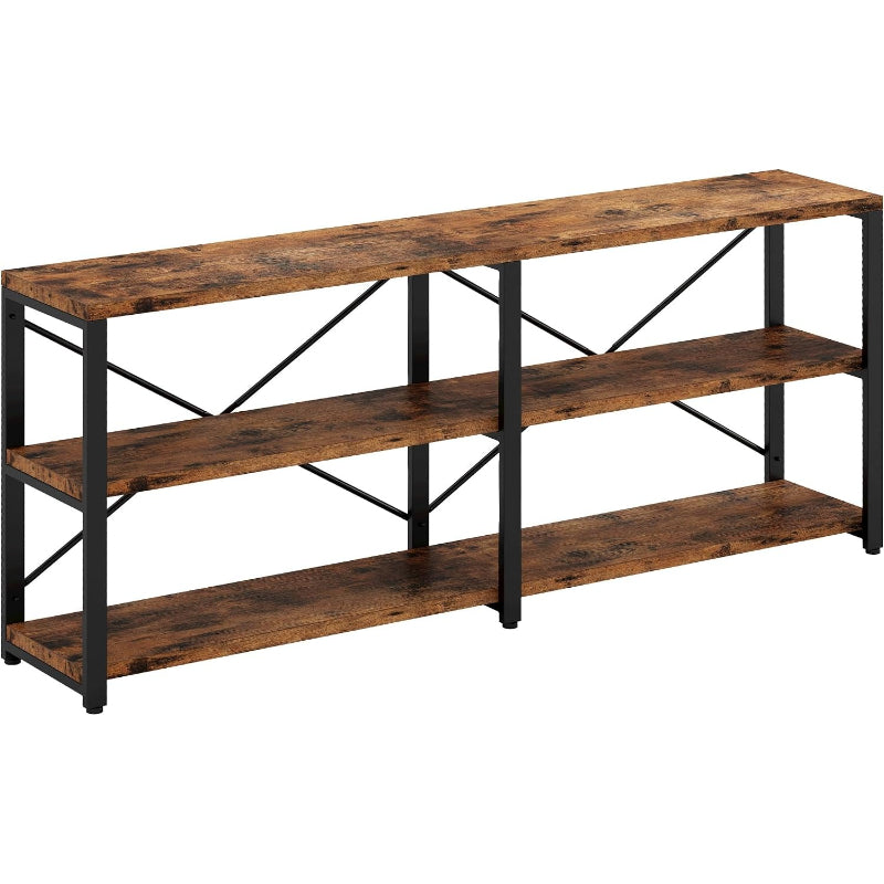 70.8" Vintage Brown 3-Tier Console Table