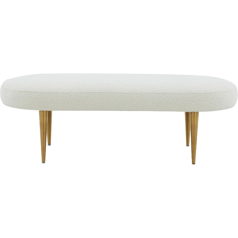 Corinna Oval Ivory Boucle Gold Bench
